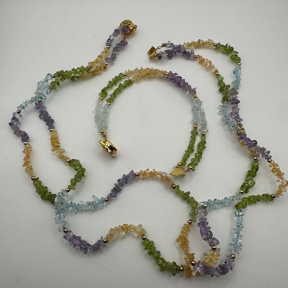 Double strand multi gemstone chip bracelet and necklace set! - Picture 9 of 10